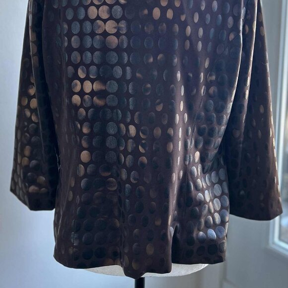 Nueva Cocoa Multi Tone Iridescent Dot Pattern Jacket w/ Statement Buttons - US L - Picture 9 of 11